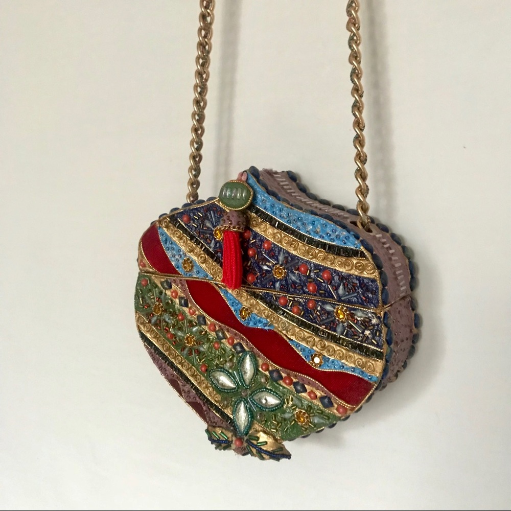 RARE Vintage Mary Frances Vibrant Wooden Purse✨